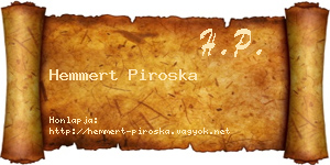 Hemmert Piroska névjegykártya