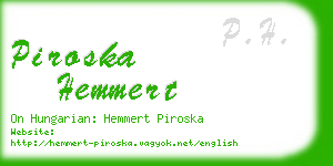 piroska hemmert business card